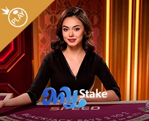 Live dealer ONE Blackjack table in the MyStake app