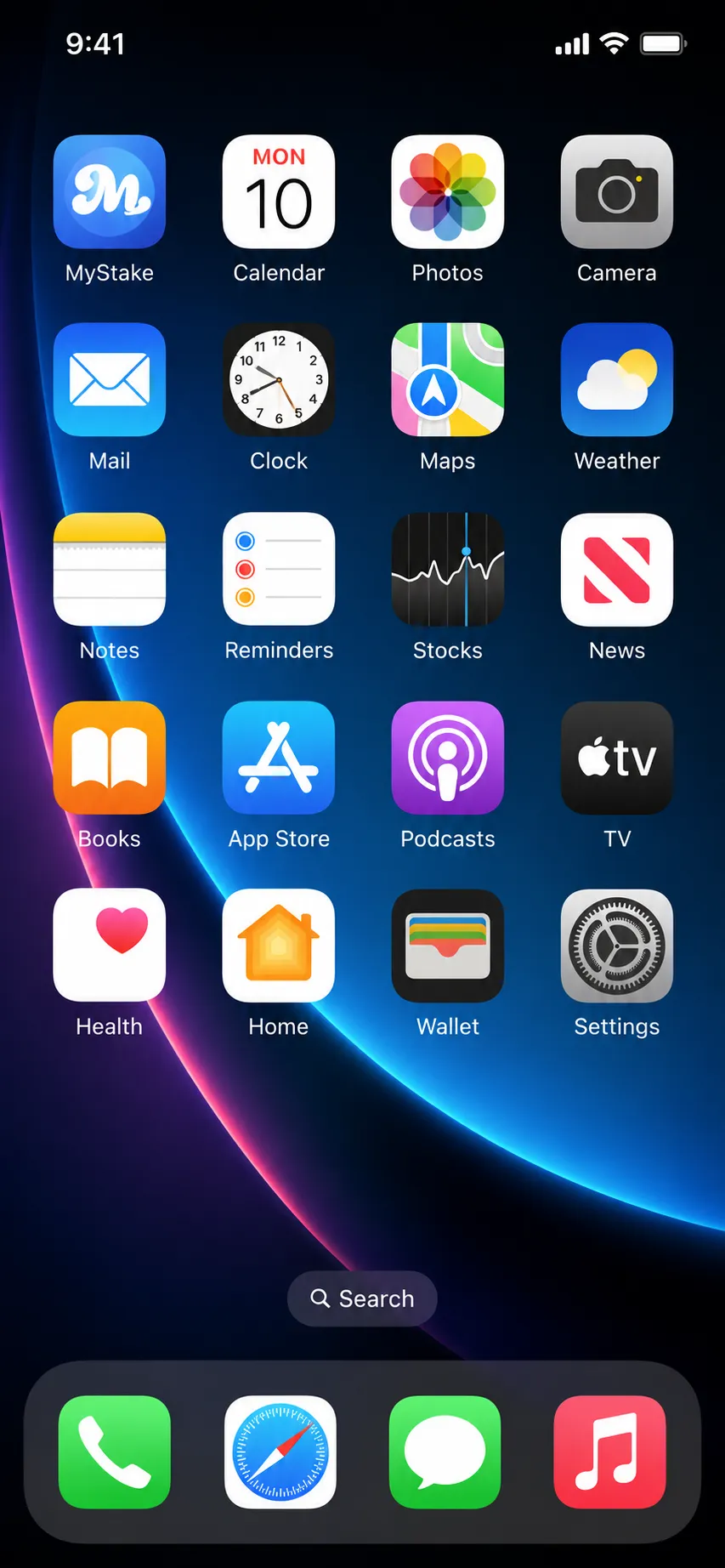 MyStake app icon on an iPhone home screen