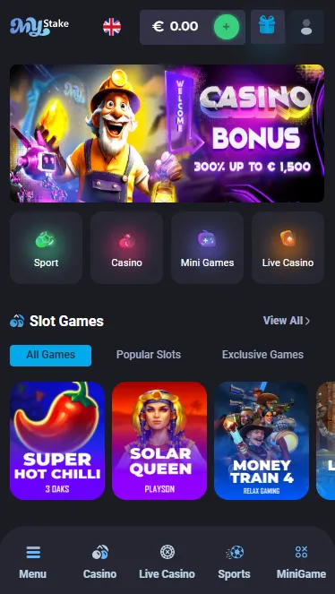 Gift icon in the MyStake app header after registration